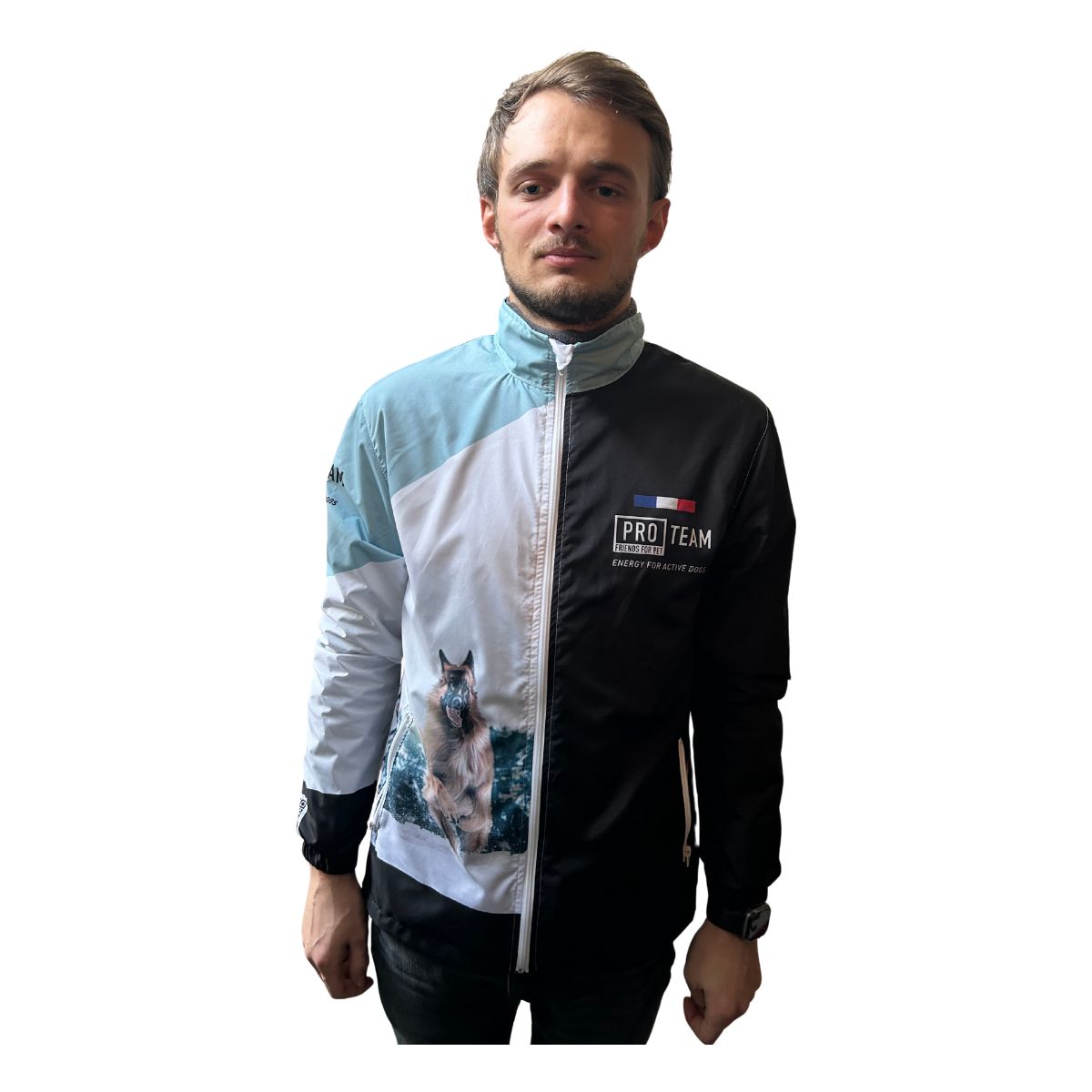 veste coupe vent eleveur de chien