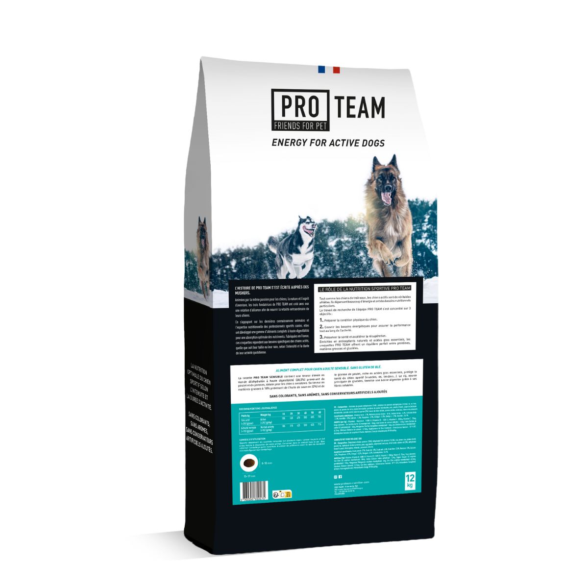 croquette pour chien sportif sans gluten proteam sensible 3900